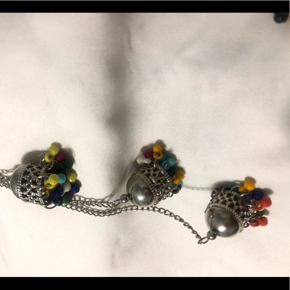 Indian/ Pakistani multicolor jumki earrings - Picture 4 of 6